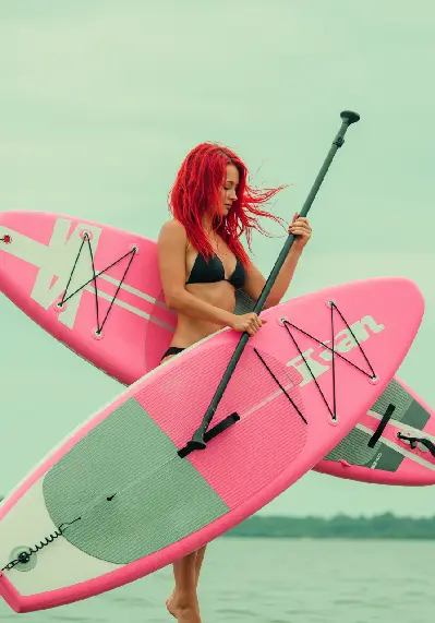 Titan Inflatable Pink Stand Up Paddle Board (SUP) with Adjustable Paddle